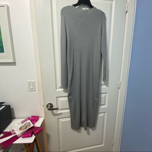 ZARA Long Knit Jacket/Dress with Buttons, Gray, side M, NEW with tag, $55 - Picture 4 of 4